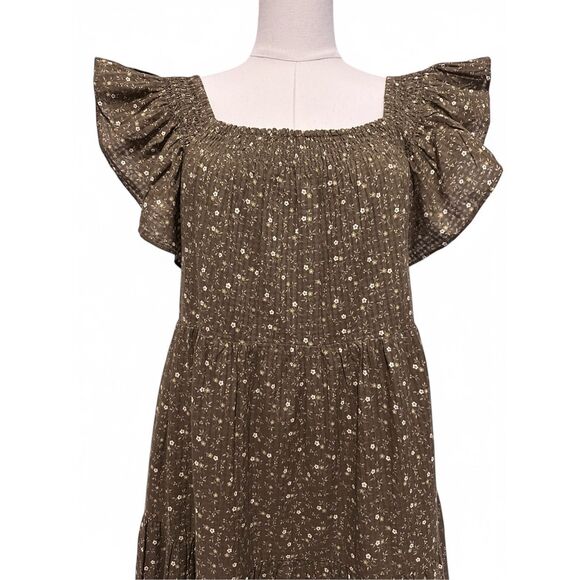 Madewell Brown Floral Midi Dress - Picture 6 of 12